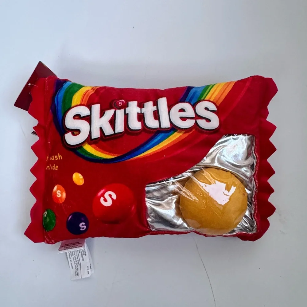 NWT Iscream Skittles Plush Stuffed Pillow Filled with Mini Pillows